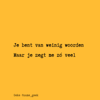 Wenskaart Weinig woorden