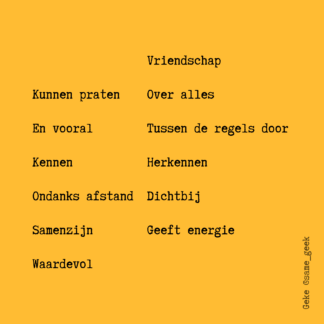 Wenskaart Vriendschap