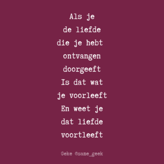 Wenskaart Dat liefde voortleeft