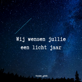 Nieuwjaarskaart Lichtjaar (wij-jullie)