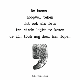Poëzieposter Komma
