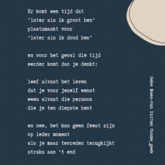 Poëzieposter Later als ik dood ben
