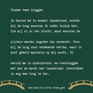 Poëzieposter Tussen twee bruggen