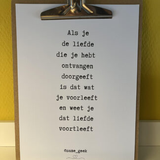 Gedicht naar keuze op A4