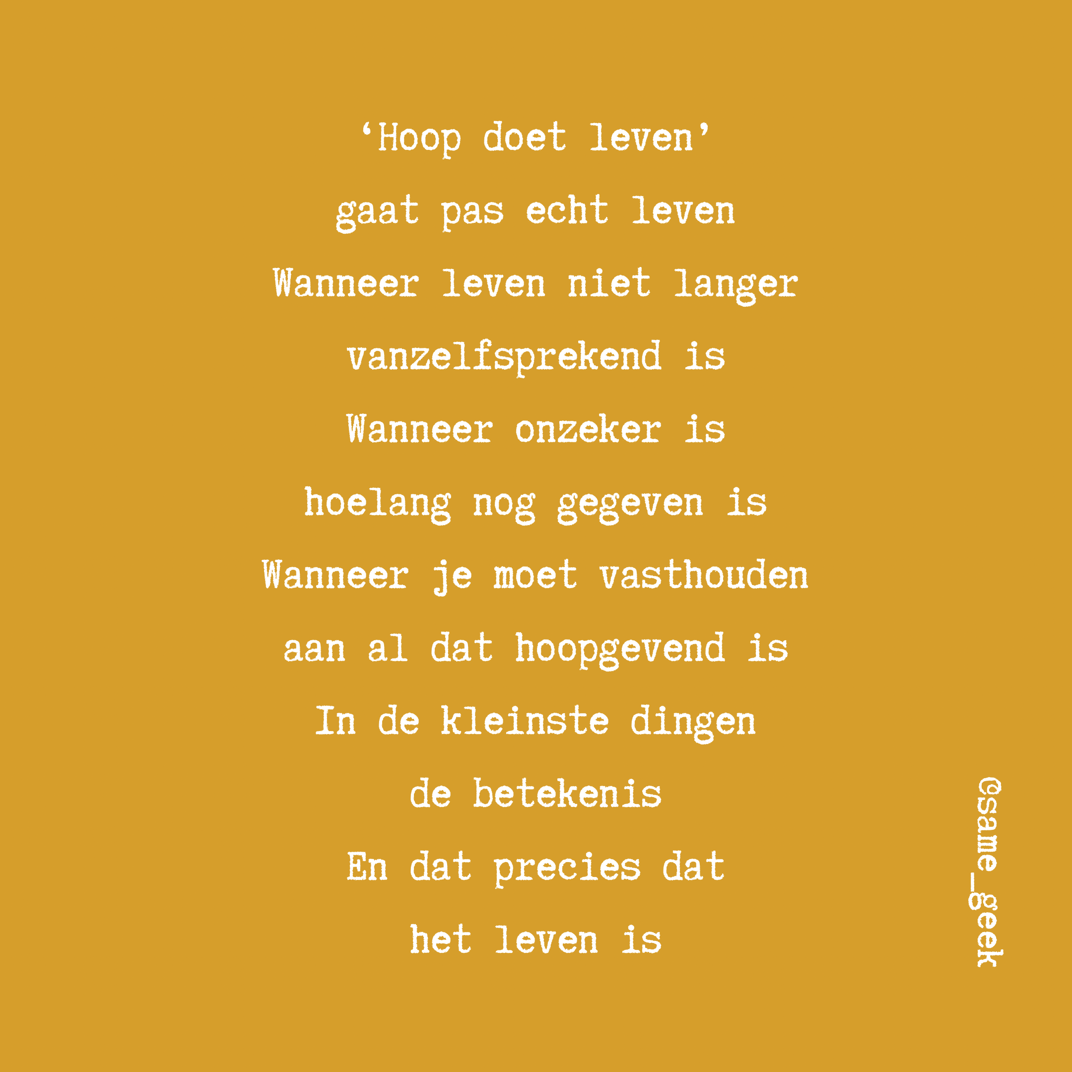 Wenskaart Hoop doet leven