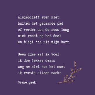 Wenskaart Lekker dwars