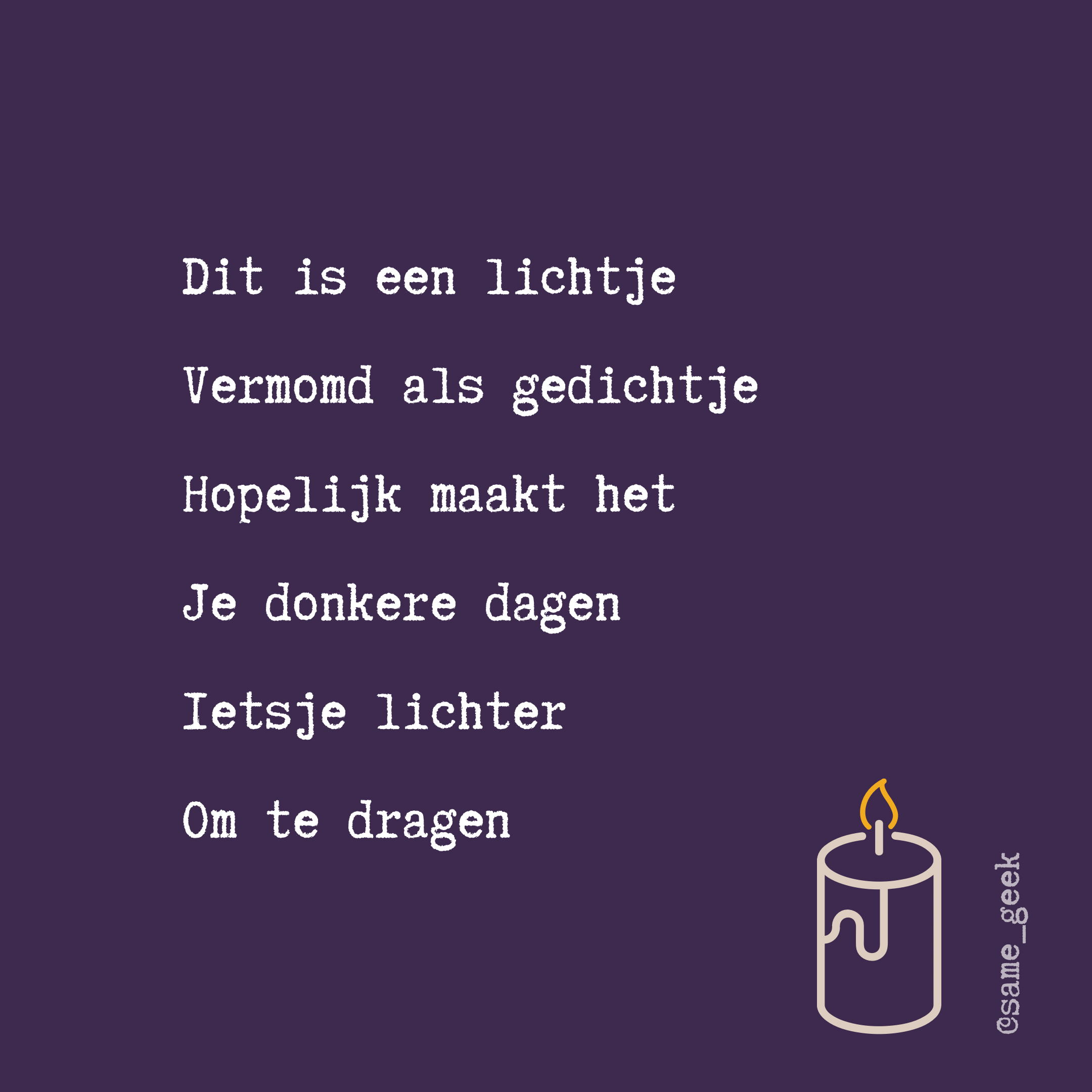 Wenskaart Lichtje