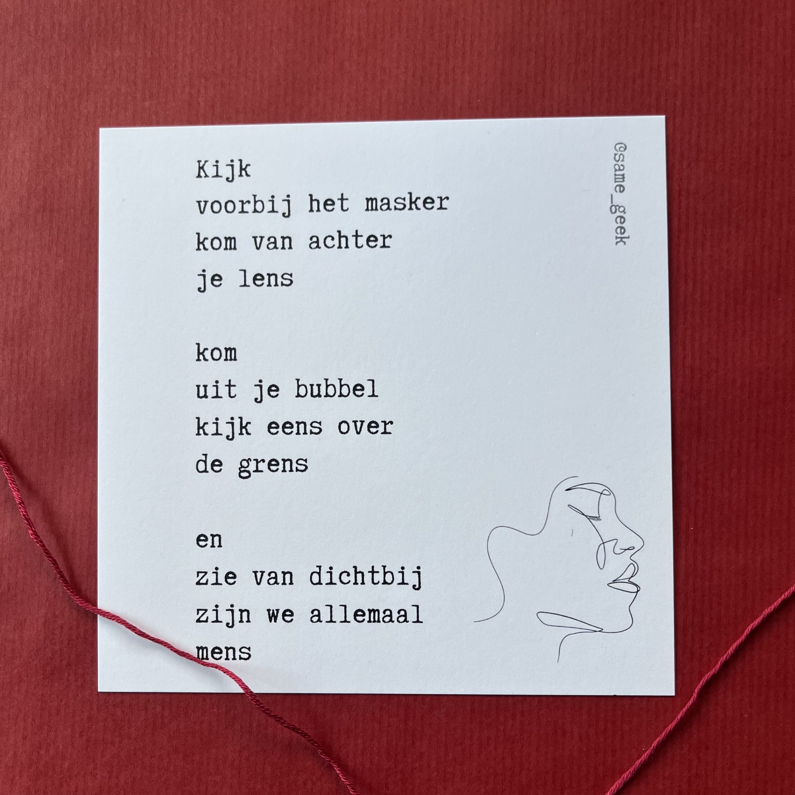 Wij trekken een rode lijn-wenskaartenset - Afbeelding 2